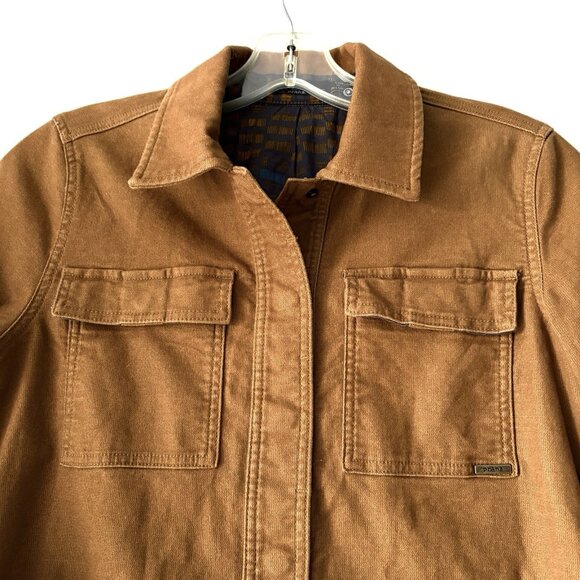 PRANA Womens Nikit Walnut Brown Jacket Size S Snap Front Organic Cotton - Picture 4 of 12